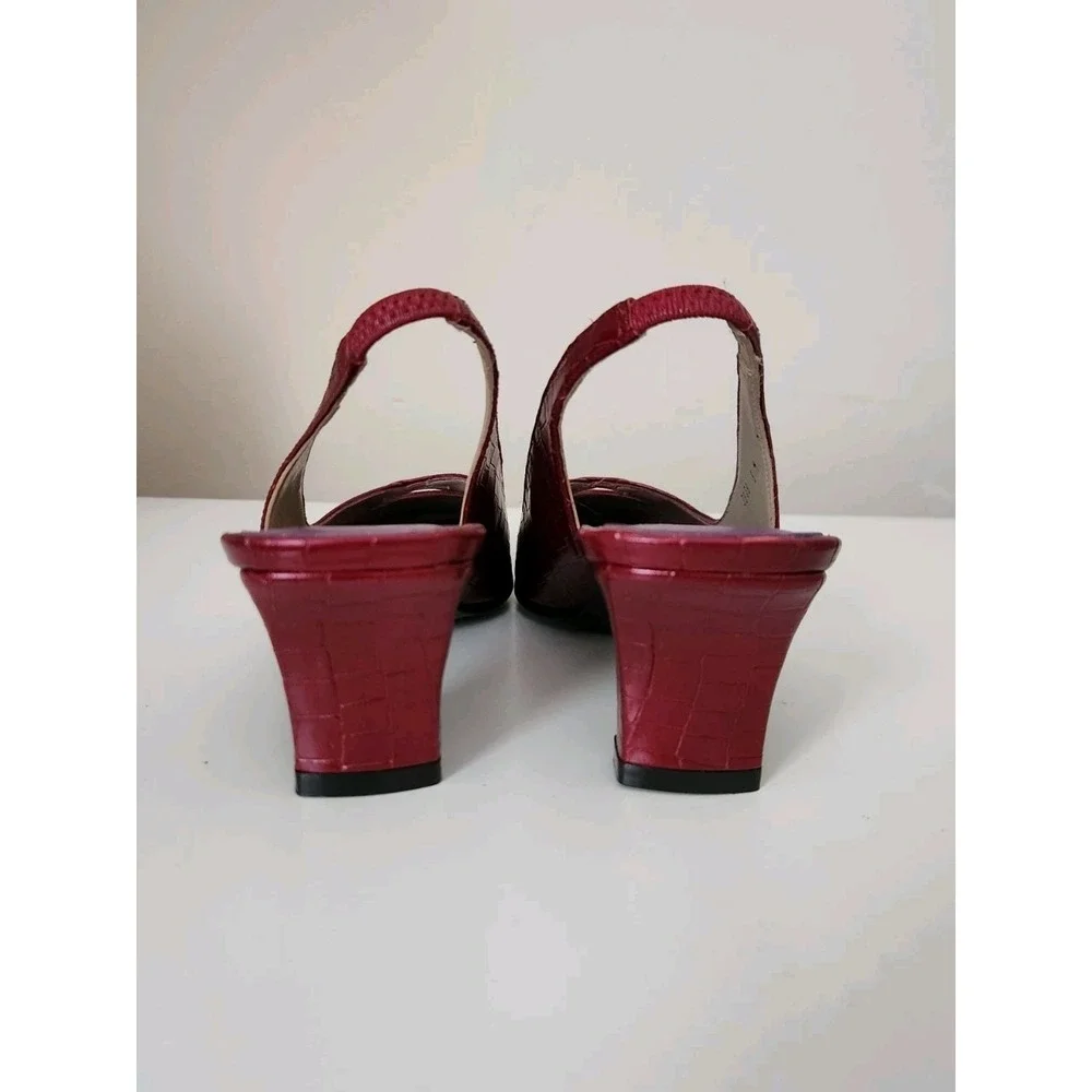 Etienne Aigner‎ Womens Leather High Heels Shoes Red Mahogany Made In Spain Sz 6M